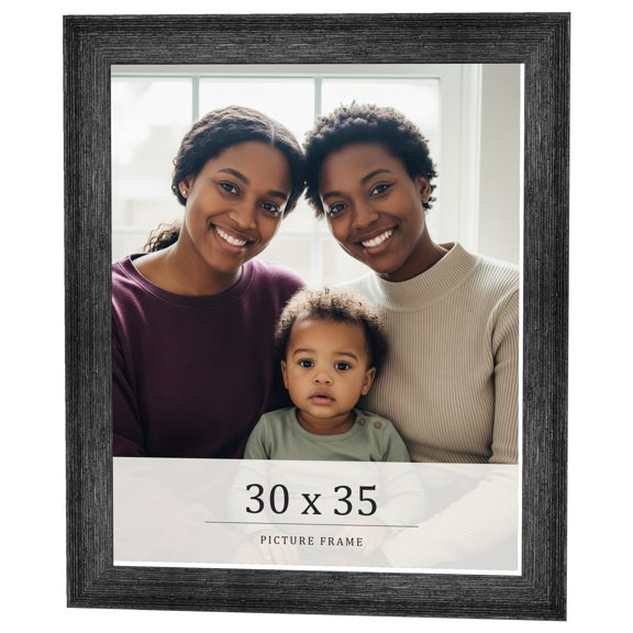 30x35 Frame Black Real Wood Picture Frame Width 1.5 inches | Interior Frame Depth 0.5 inches | Barn