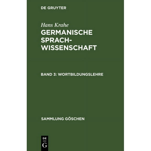 Sammlung Göschen: Wortbildungslehre (Hardcover)