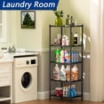 thumbnail image 4 of 5-wire Shelving Metal Storage Rack Adjustable Shelves Standing Shelf Units For Laundry Bathroom Kitchen Pantry Closet(black 11.8" D X 16.6" W 53.5" H), 4 of 7