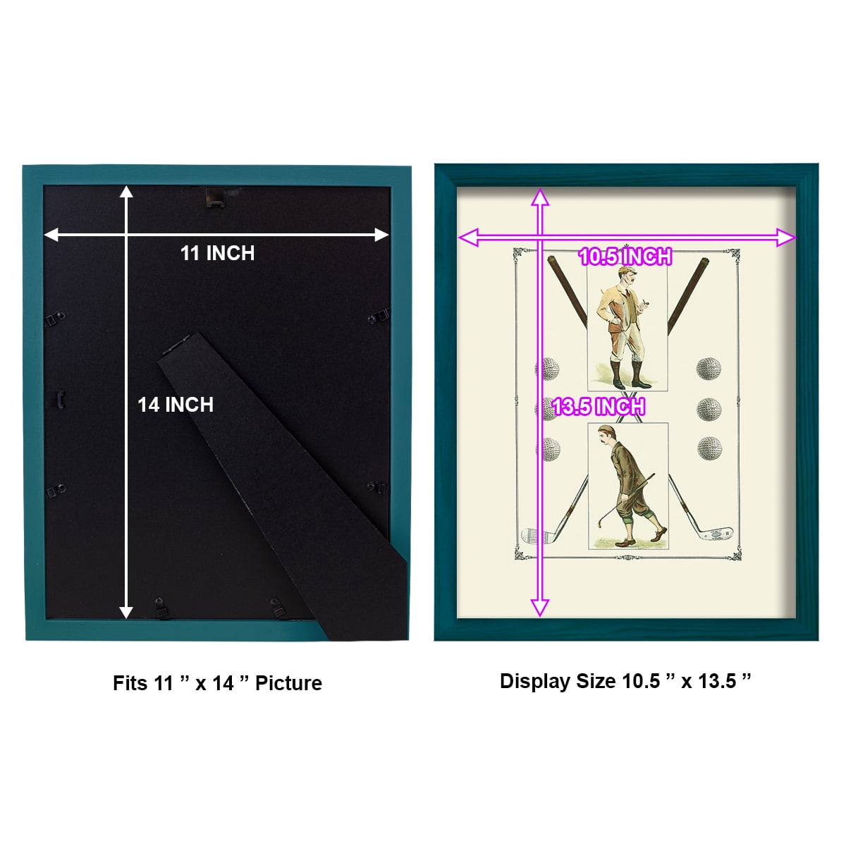 Golfers: H. Hutchinson & John Ball -Framed Print w/glass-Ocean Blue