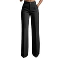 thumbnail image 3 of Women Wide Leg Pants Summer High Waisted Business Casual Work Dress Pants Trousers Slacks Black S, 3 of 9