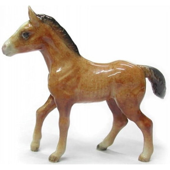 Northern Rose Horse Bay Foal Standing Hand-painted - Home Decor Animal Decorative Figurine Birthday Gift - Miniature Porcelain Figurine