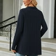thumbnail image 6 of Fiaer Cardigan Sweaters For Women Trendy Long Sleeve Casual Loose Solid Open Front Cozy Knit Tops Navy XL, 6 of 8