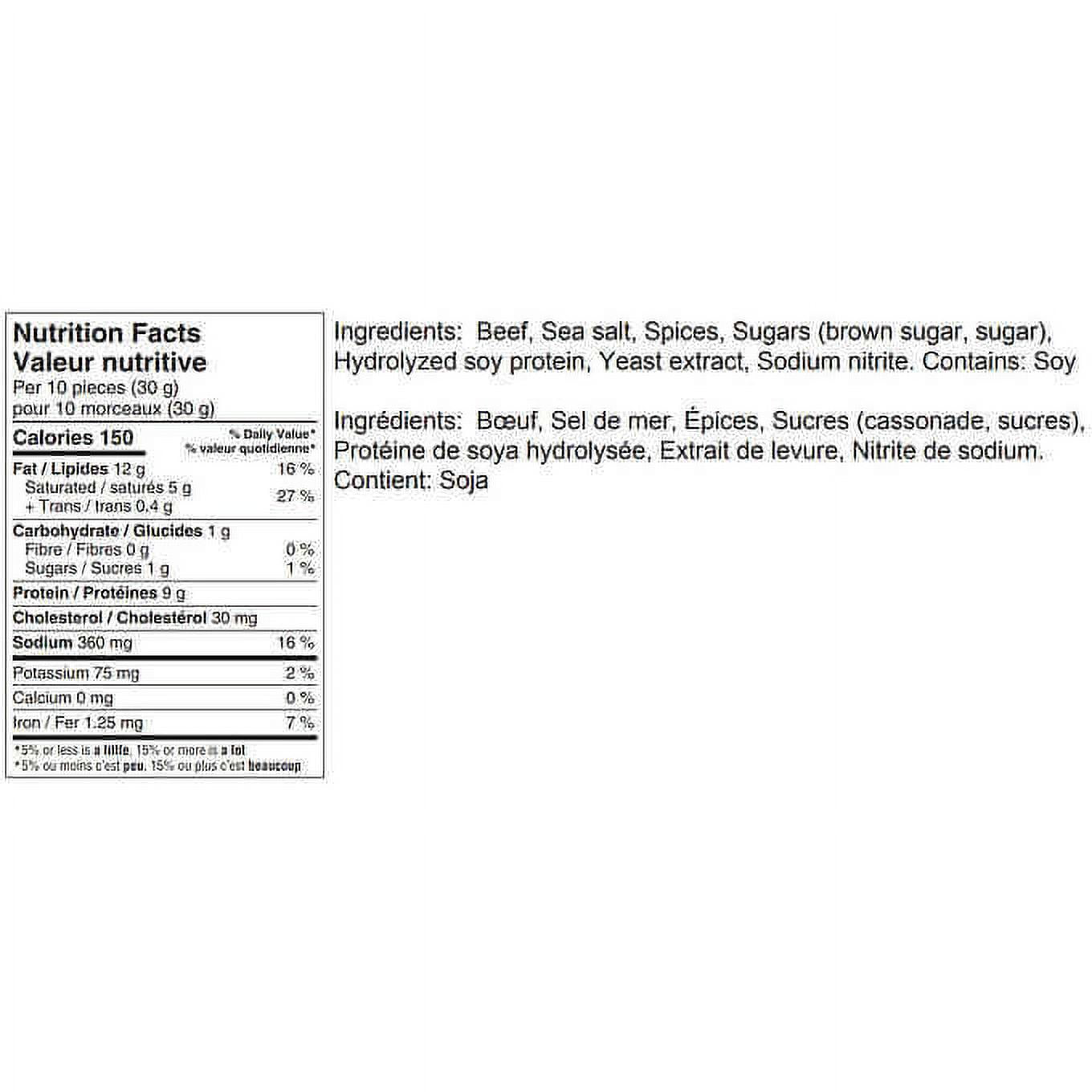 big chief beef jerky calories