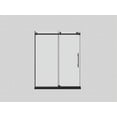 thumbnail image 3 of 60" W 76" H (8mm) Modern Frameless Shower Door in Stainless Steel, Tempered Glass Shower Doors with Seal Strip Parts and Handle, Easy Sliding Showe Door, Easy to Clean, 3 of 9