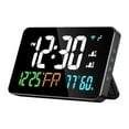 thumbnail image 1 of Reloj de pared digital con función de repetición de fecha, alarma de alta temperatura para días laborables y reloj de escritorio. Blanco, 1 of 9