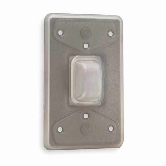HUBBELL WIRING DEVICE-KELLEMS HBL1795 Weatherproof Plates, Number of Gangs: 1-Gang Silicone, Light Texture Finish, Clear