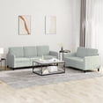 thumbnail image 1 of vidaXL 2 Piece Sofa Set Light Grey Velvet, 1 of 4