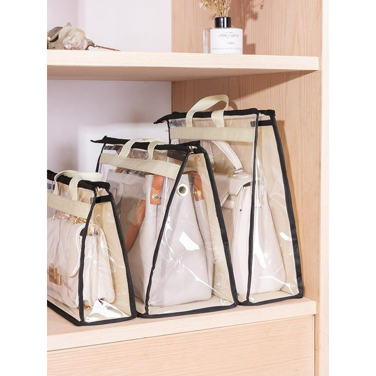 Handbag Storage Handbag Organizer Dust Cover Bag Transparent Anti dust Purse Storage Bag for Hanging Closet with Zipper and Handle Space Saving Storage Bag Walmart