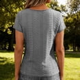 thumbnail image 6 of Wensltd Summer Short Sleeve Tops Women Trendy T Shirt Multi Color Mesh Basic Layering Top Blue XL, 6 of 7