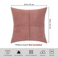 thumbnail image 2 of Pack of 2 18 X 18 inch leather throw pillows, hand sewn faux leather decorative throw pillow cases, sofa bed living Room Garden home decor-Pink, 2 of 5