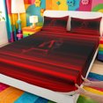 thumbnail image 4 of meiyoeat gradient Initial Print Bed Sheets,Red Black Monogram A Full Size Sheets,4 Pieces,1 Flat Sheet,1 Fitted Sheet and 2 Pillowcases, 4 of 6