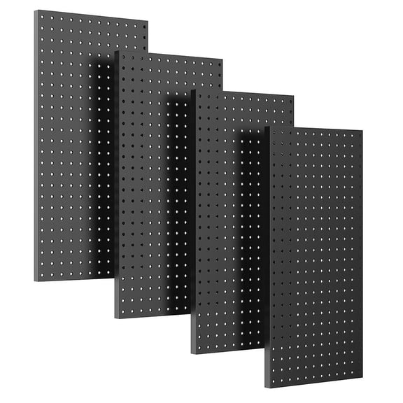 Heavy Duty Metal Pegboard Wall Panel For Garage Workshop Tool Storage Organizers With Pre Drilled Holes Rustproof,Standard Tool Storage Kit with Black Toolboard and Black Accessories