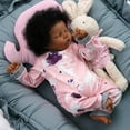 Lifelike Reborn Baby Dolls Black -17Inch Baby-Soft Body & Curls