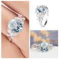 Natural Ring Oval Aquamarine Engagement Ring Women Ring For Her Boy