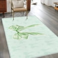 thumbnail image 2 of Green Bow Area Rugs 4'x6', Washable Small Throw Rugs for Office Bathroom, Cute Bowknot Minimalist Solid Color Indoor Outdoor Rug Non-Slip Low Pile Carpet Runner Reversible Floor Mats, 2 of 8