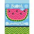 thumbnail image 2 of Sweet Summertime Watermelon Pink and Green Chevron 13 x 18 Small Garden Flag, 2 of 3