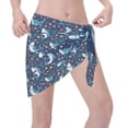 thumbnail image 3 of Disketp Sea Sharks Women Swimsuit Cover Up Short Chiffon Summer Beach Sarong Bikini Wrap Skirt Bathing Suit, 3 of 7
