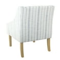thumbnail image 4 of Benjara Yolu Accent Chair- Farmhouse Striped Print- Blue and White Polyester, 4 of 5