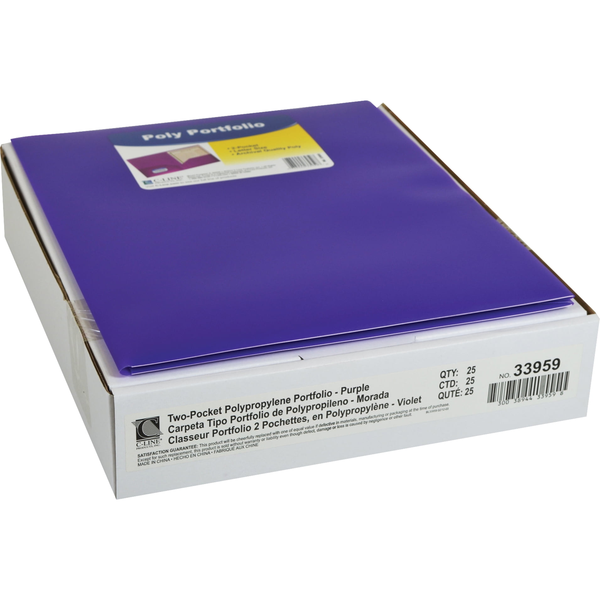 C-Line Two-Pocket Heavyweight Poly Portfolio Folder