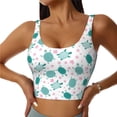 thumbnail image 2 of Haiem Sea Turtle Pattern Womens Sports Bra - U Neck Padded Low Impact Yoga Bra Workout Crop Top Gym Moisture-Wicking Workout Vest -Large, 2 of 9