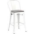 thumbnail image 6 of Apeaka Swivel Metal Bar Stools with Backs Counter Stools Set of 4 Counter Height Stools High Back Bar Stool 26 Inch Bar Stools Farmhouse Matte White, 6 of 9