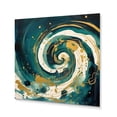 thumbnail image 2 of Designart "A Spiral in Dark Blue and Gold II" Abstract Spirals Metal Art Living Room, 2 of 5