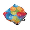 thumbnail image 4 of Lady Leather Wallet Zero 4.13 X 4.52 In Three-Dimensional Buckle Design Small Portable Easy Opening And Closing Indianred Tie-Dye Background Vibrant Colors And Swirling, 4 of 5