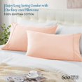 thumbnail image 2 of 800 Thread Count 100% Egyptian Cotton Pillowcase Set, Standard/Queen Size 20x30 Inch, Peach, 2-Pack, Envelope Closure, Soft, Cooling, Crisp & Breathable, 2 of 5