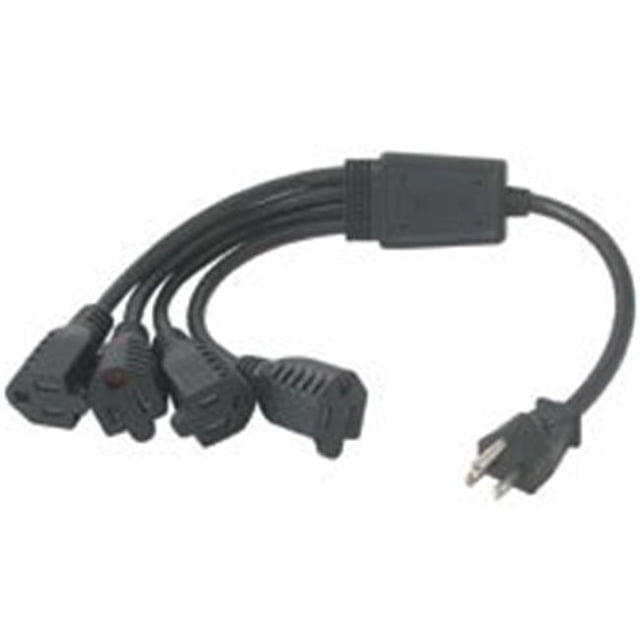 6Ft 1-To-4 Cordon d'Alimentation Diviseur 4 Nema 5-15R à 1 Nema 5-15P