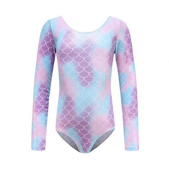 5-13Y Girls Gymnastics Long Sleeve Leotards for Kids Toddler