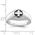 thumbnail image 4 of Sterling Silver Rhodium-Plated & Antiqued Cross Ring (Size 9) Made In Thailand qr6849-9, 4 of 5