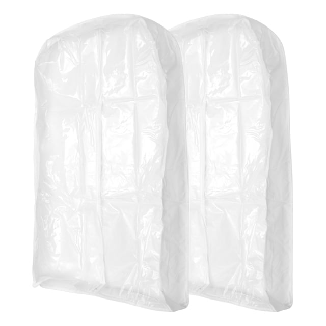 Bolsa de ropa con cremallera a prueba de polvo 23.62"x3.94"x39.37" Blanca 2 Pcs