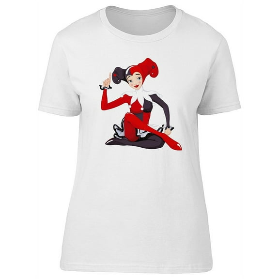 Cute Jester Lady  T-Shirt Women -Image by Shutterstock, Female Large