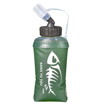 

Ankishi Folding Water Flask | 450ml Flask TPU Running Water Bottle | Outdoor Sports Water Hydration Bottle Soft Flask for Climbing Camping Hiking and Bicycle