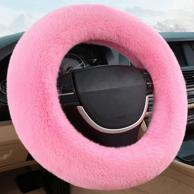 Discount Qaailabf Car Steering Wheel Cover With Soft Warm Non-Slip Car Decoration Car Wheel Protector Universal Fits 14-15 Inches