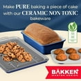 thumbnail image 3 of Bakken- Swiss Premium Non-Stick Ceramic 8"x15.5" Rectangle Pan - Aluminized Steel with Ceramic Non-Stick Coating- Non-Toxic, Brownies, and More - Blue, 3 of 6