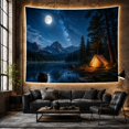thumbnail image 6 of Mountain Camping Under Starry Night Sky, Peaceful Celestial Style for Nature Lovers Nature-Inspired Decor, Housewarming Gift Tapestry Wall Hanging for Bedroom, Living Room and Dorm, 6 of 7