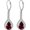 01-Garnet Red, variant on 925 Sterling Silver 12 Months Birthstone Dangle Earrings for Women, 10 * 7 mm Pear Shape Gemstone Teardrop Leverback Earrings with Cubic Zirconia, Jewelry Gifts for Birthday
