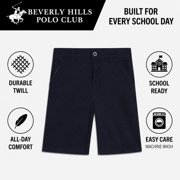 Beverly Hills Polo Club Boys School Uniform Shorts Durable Basic Uniform Twill Shorts 2 Pack