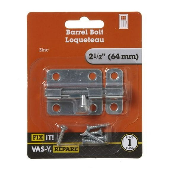 2-1/2" Zinc Barrel Bolt 1 Piece