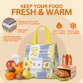 thumbnail image 5 of Pioneer Flower Floral Print Pattern Insulated Lunch Bag for Women & Adults,Large Portable Soft Cooler Lunch Bag,Thermal Food Storage Tote with Pearl Cotton,8.66L,8.75x5.75x9.5 Inch, 5 of 6