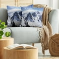 thumbnail image 5 of Ambesonne Winter Throw Pillow Cover 2 Pack, Mountain Peak Scenery, 24", White Blue, 5 of 7