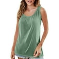 thumbnail image 2 of Duoif Tank Top for Women, Women's Spring and Summer Camisole Loose Pleated Home Top Sleeveless Inner T Shirt Base Shirt Womens Tank Tops Womens Tops Army Green XXL, 2 of 6