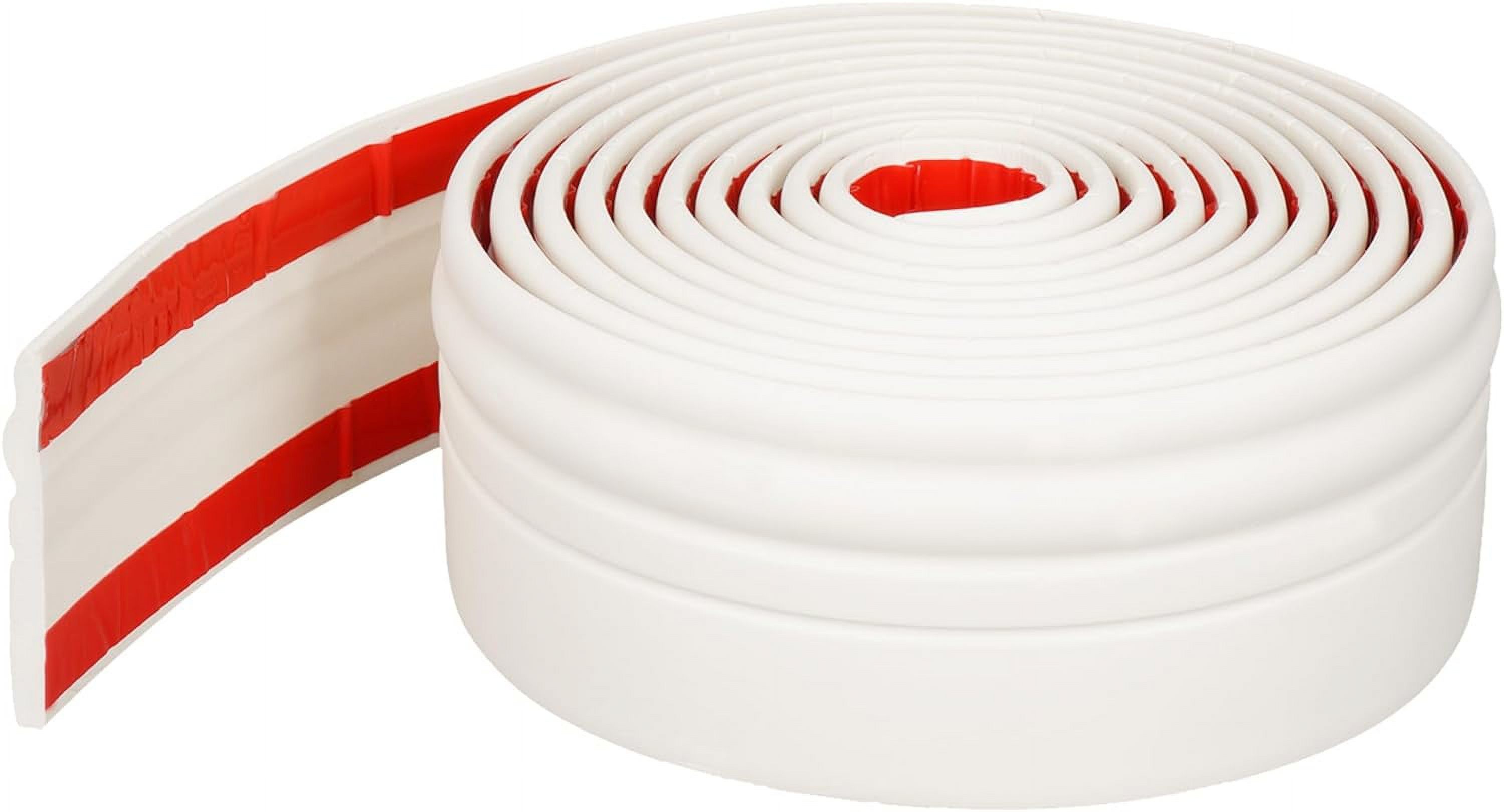 Ymokee Flexible Baseboard Moulding Trim, 16.4 ft(L) x 4 in(W) Peel and Stick Waterproof Crown Molding Ceiling Border Wall Trim for Home Office Decoration, Creamy White