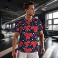 thumbnail image 3 of Wukai Rose Flower Print Men's Short-Sleeved Mesh T-Shirt,Quick-Dry Short Sleeve Workout T-Shirt-4X-Large, 3 of 8