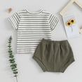 thumbnail image 4 of Pandaie Toddler Baby Boy Summer Outfits Short Sleeve T Shirt Shorts Set Newborn Infant 2 Piece Clothing Set for Little Kid 0-18 Months Green, 4 of 8