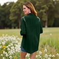 thumbnail image 5 of Effortless Solid Color Everyday Shirt, Long Sleeve Button-Up Top with Airy Loose Fit & Moisture-Wicking Comfort Technology,Dark Green M, 5 of 5
