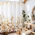 thumbnail image 3 of Khaki Leaf Shower Curtain, Khaki Watercolor Eucalyptus Leaves Botanical Plants Bathroom Curtain Waterproof Fabric Machine Washable with Hooks, 84" Wx72 L, 3 of 6