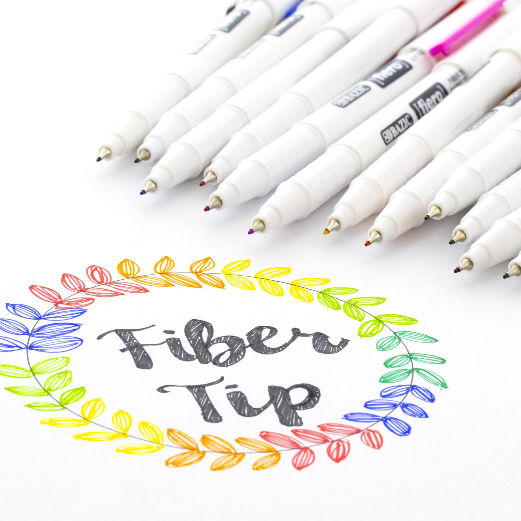 BAZIC Fiero Red Fiber Tip Fineliner Pen, 0.4mm Extra Fine Tip (4/Pack), 24-Pack